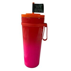 Starbucks 2025 Summer Vacuum Insulated Tumbler Leakproof Ombre Orange Pink 24oz